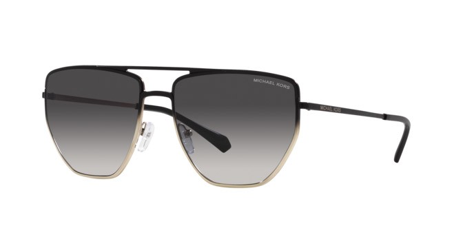 Sonnenbrillen Michael Kors Paros MK 1126 (10018G) farbe black light gold gradient form aviator gläser grigio scuro sfumato