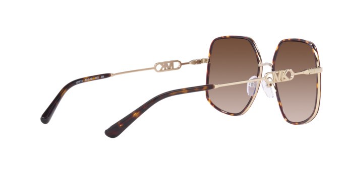 Occhiali da sole Michael Kors Empire Butterfly MK 1127J (101413) colore oro chiaro/tartarugato scuro forma irregolare lenti marrone sfumato
