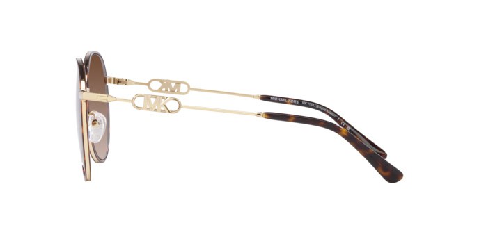 Occhiali da sole Michael Kors Empire MK 1128J (101413) colore oro chiaro/tartarugato scuro forma aviator lenti marrone sfumato