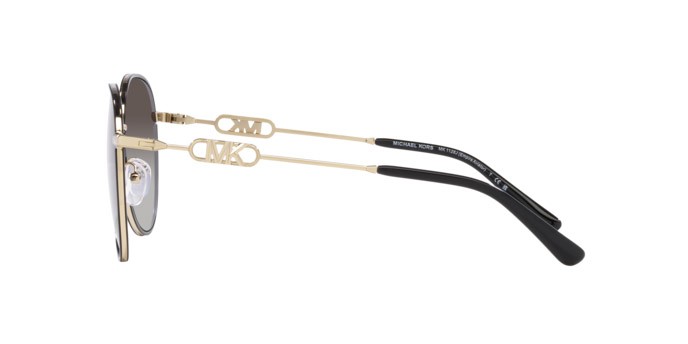 Occhiali da sole Michael Kors Empire MK 1128J (10148G) colore oro chiaro/nero forma aviator lenti grigio scuro sfumato