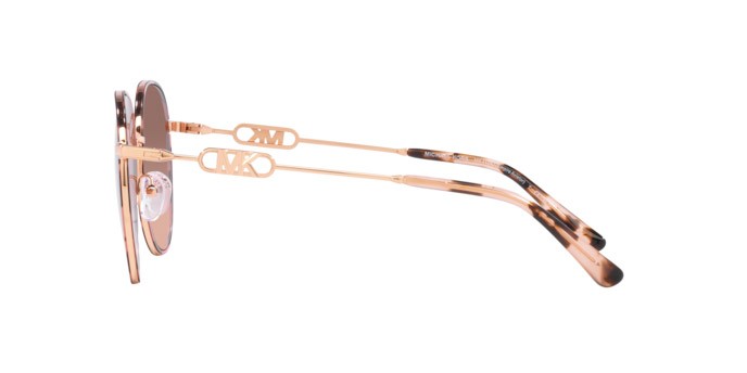 Occhiali da sole Michael Kors Empire MK 1128J (110813) colore oro rosé/rosa tartarugato forma aviator lenti marrone sfumato rosa
