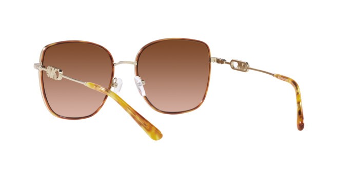 Sunglasses Michael Kors Empire Square MK 1129J (10143B) color light gold/amber tortoise shape square lenses ambra sfumato