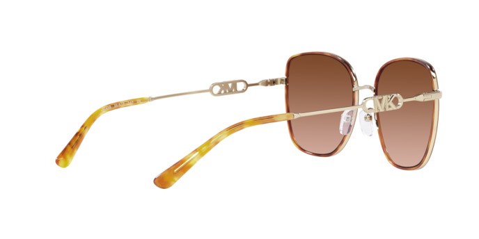 Sunglasses Michael Kors Empire Square MK 1129J (10143B) color light gold/amber tortoise shape square lenses ambra sfumato
