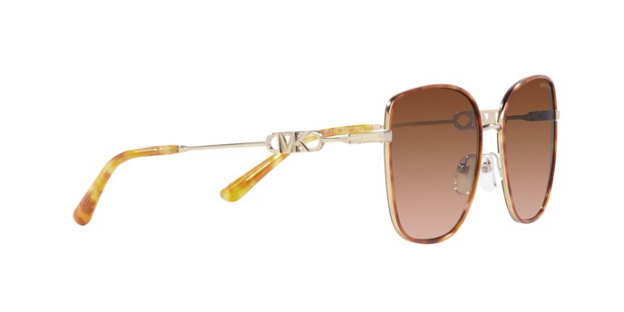 Sunglasses Michael Kors Empire Square MK 1129J (10143B) color light gold/amber tortoise shape square lenses ambra sfumato