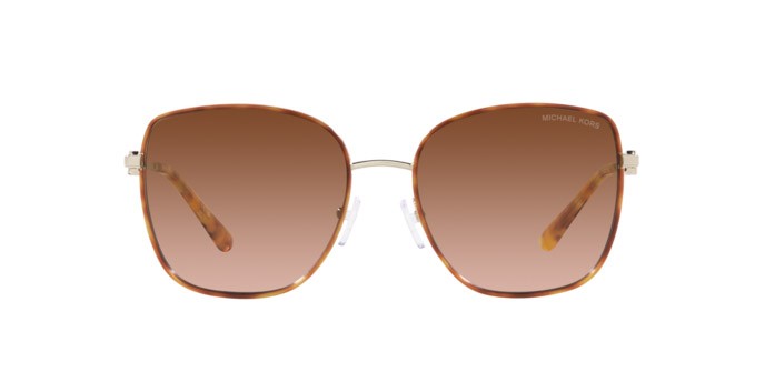 Sunglasses Michael Kors Empire Square MK 1129J (10143B) color light gold/amber tortoise shape square lenses ambra sfumato