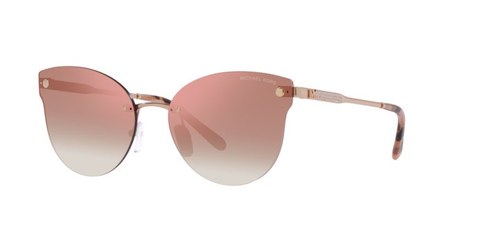 Occhiali da sole Michael Kors Astoria MK 1130B (11086F) colore oro rosa forma farfalla lenti rose gold gradient