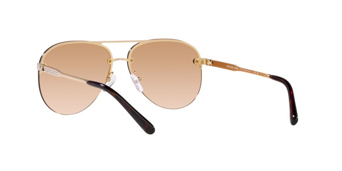 Occhiali da sole Michael Kors East Side MK 1135B (10143D) colore oro chiaro forma aviator lenti marrone sfumato argento a specchio