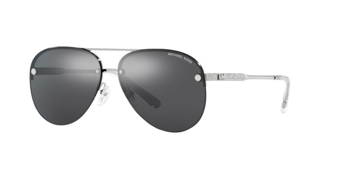 Sonnenbrillen Michael Kors East Side MK 1135B (10156G) farbe argento lucido form aviator gläser grigio argento specchiato