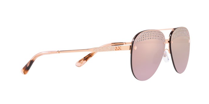 Occhiali da sole Michael Kors East Side MK 1135B (11084Z) colore oro rosa forma aviator lenti rose gold grigio specchiato