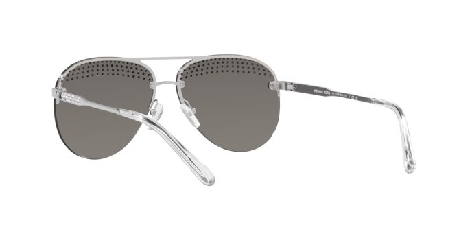 Occhiali da sole Michael Kors East Side MK 1135B (18896G) colore argento lucido forma aviator lenti grigio chiaro specchiato argento