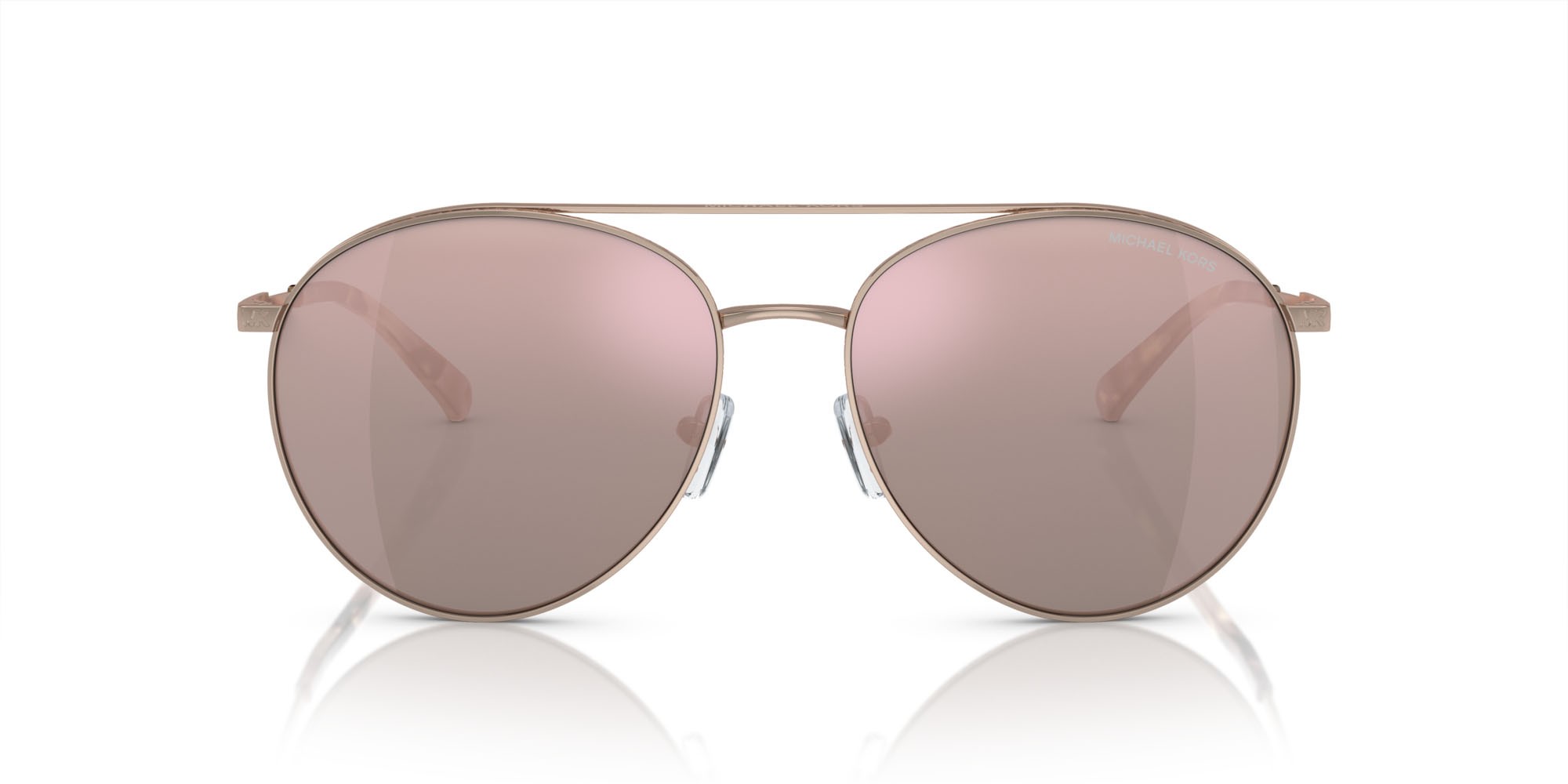 Occhiali da sole Michael Kors Arches MK 1138 (11084Z) colore oro rosé forma aviator lenti oro rosé a specchio