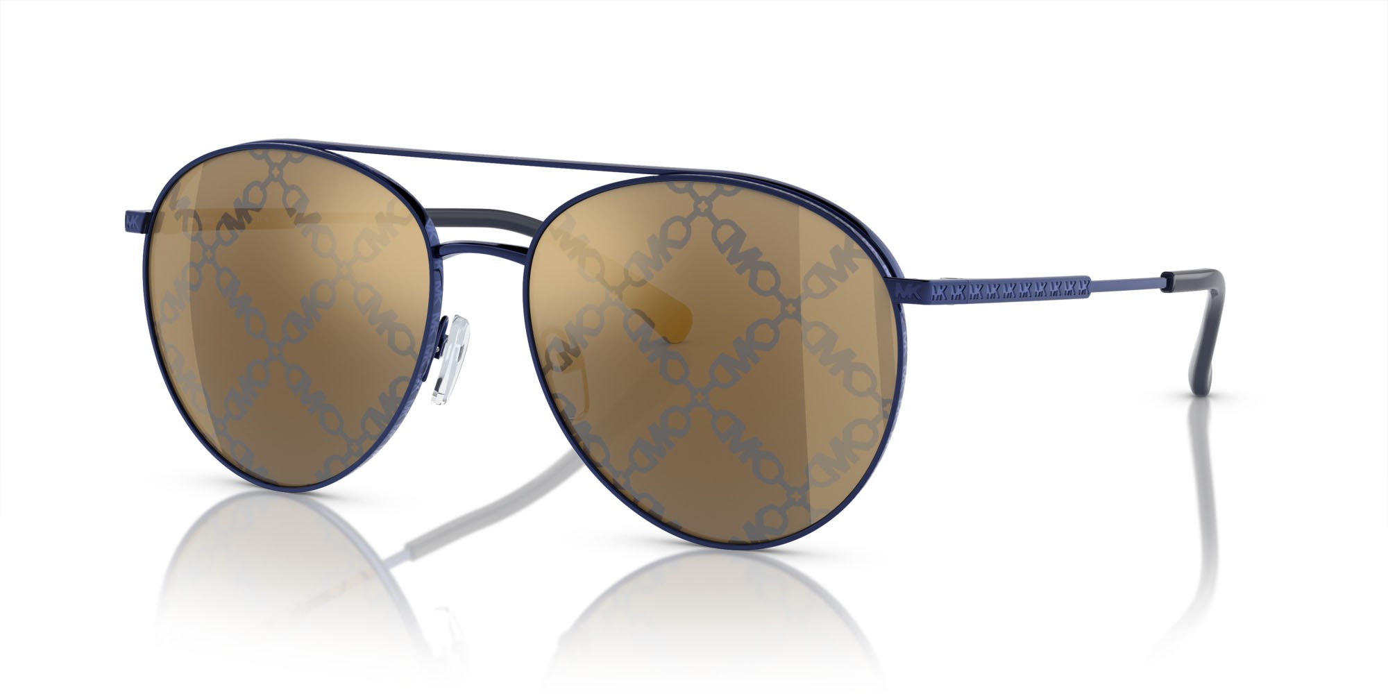Sonnenbrillen Michael Kors Arches MK 1138 (1895AM) farbe navy metallizzato form aviator gläser oro empire