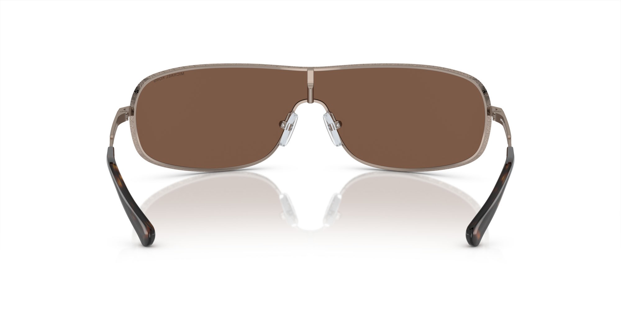 Occhiali da sole Michael Kors Aix MK 1139 (12137P) colore beige visone forma rettangolare lenti specchiata oro