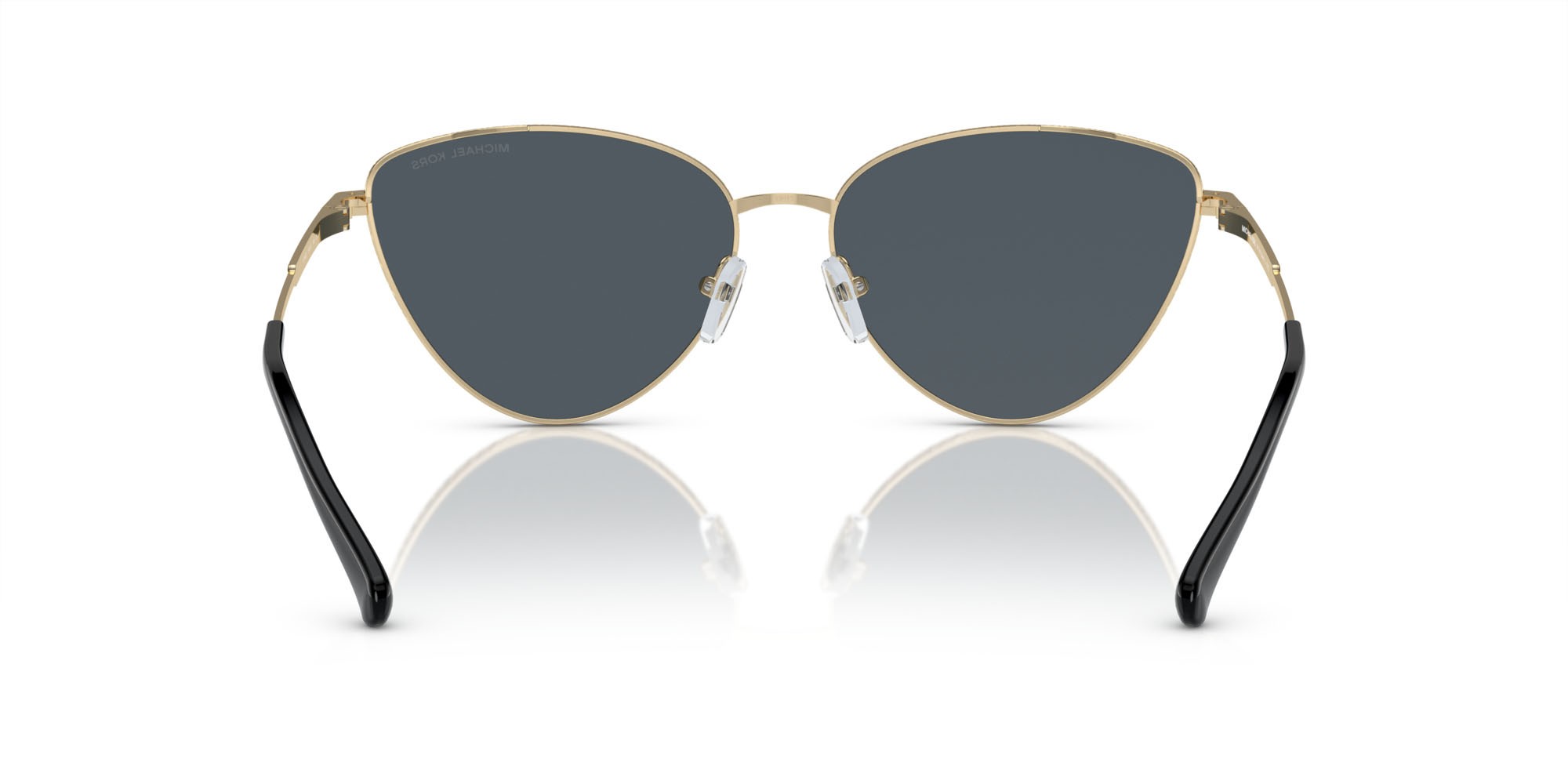 Sunglasses Michael Kors Cortez MK 1140 (10146G) color oro chiaro shape cat eye lenses grigio scuro tinta unita