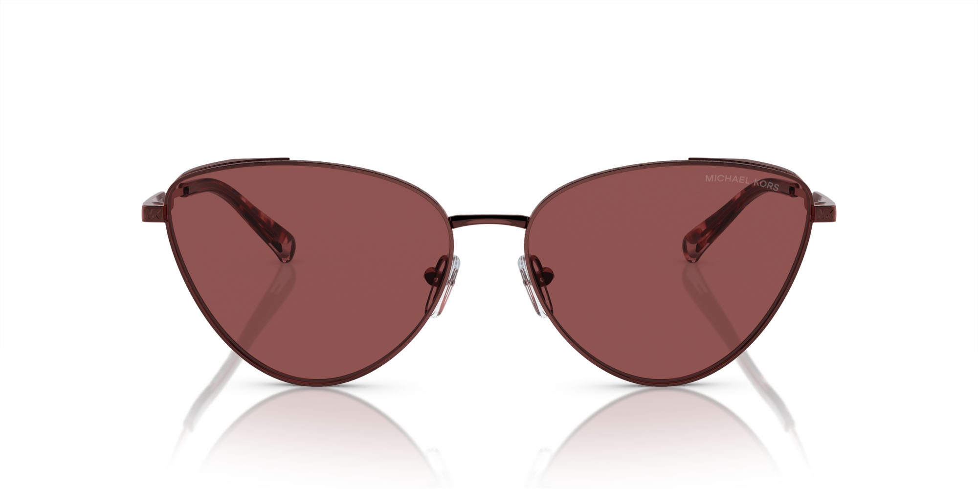 Occhiali da sole Michael Kors Cortez MK 1140 (189675) colore cuoio metallizzato forma cat eye lenti cordovan
