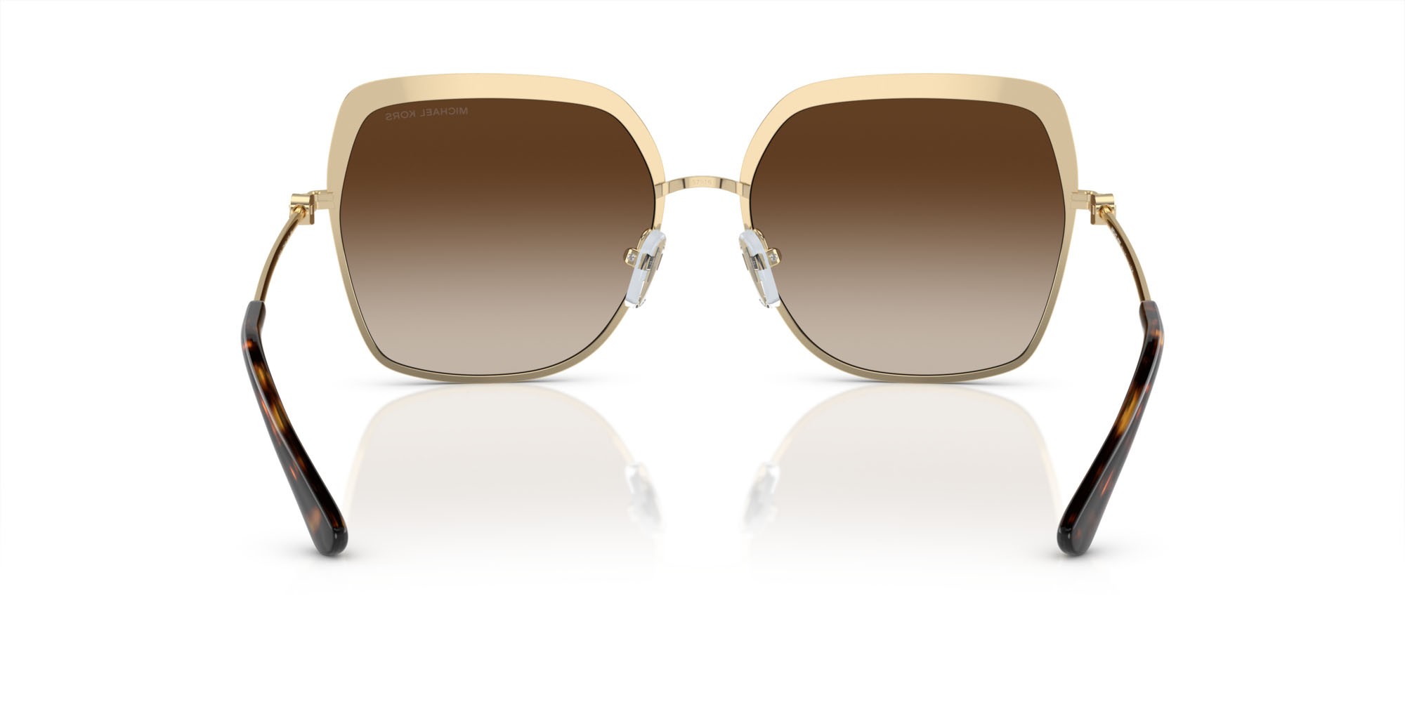 Occhiali da sole Michael Kors Greenpoint MK 1141 (101413) colore oro chiaro forma quadrato lenti marrone sfumato
