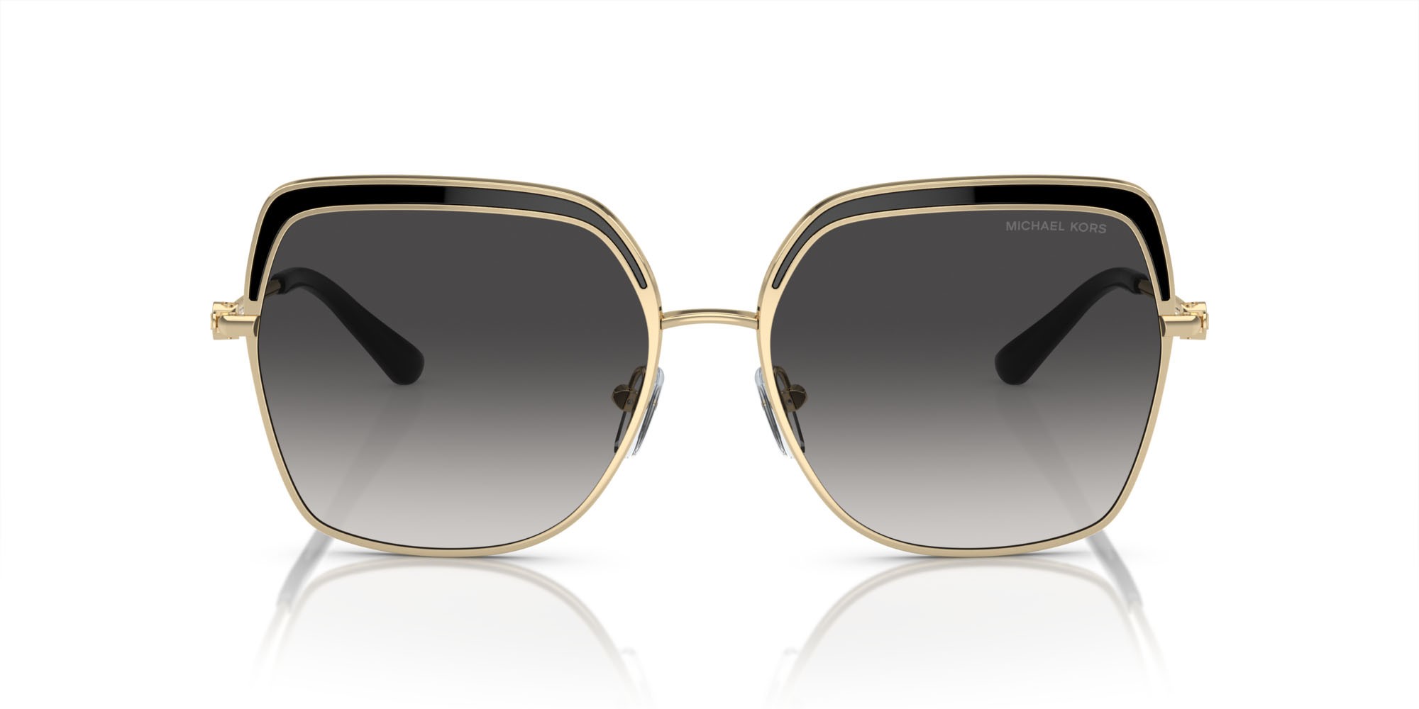 Occhiali da sole Michael Kors Greenpoint MK 1141 (10148G) colore oro chiaro forma quadrato lenti sfumato grigio