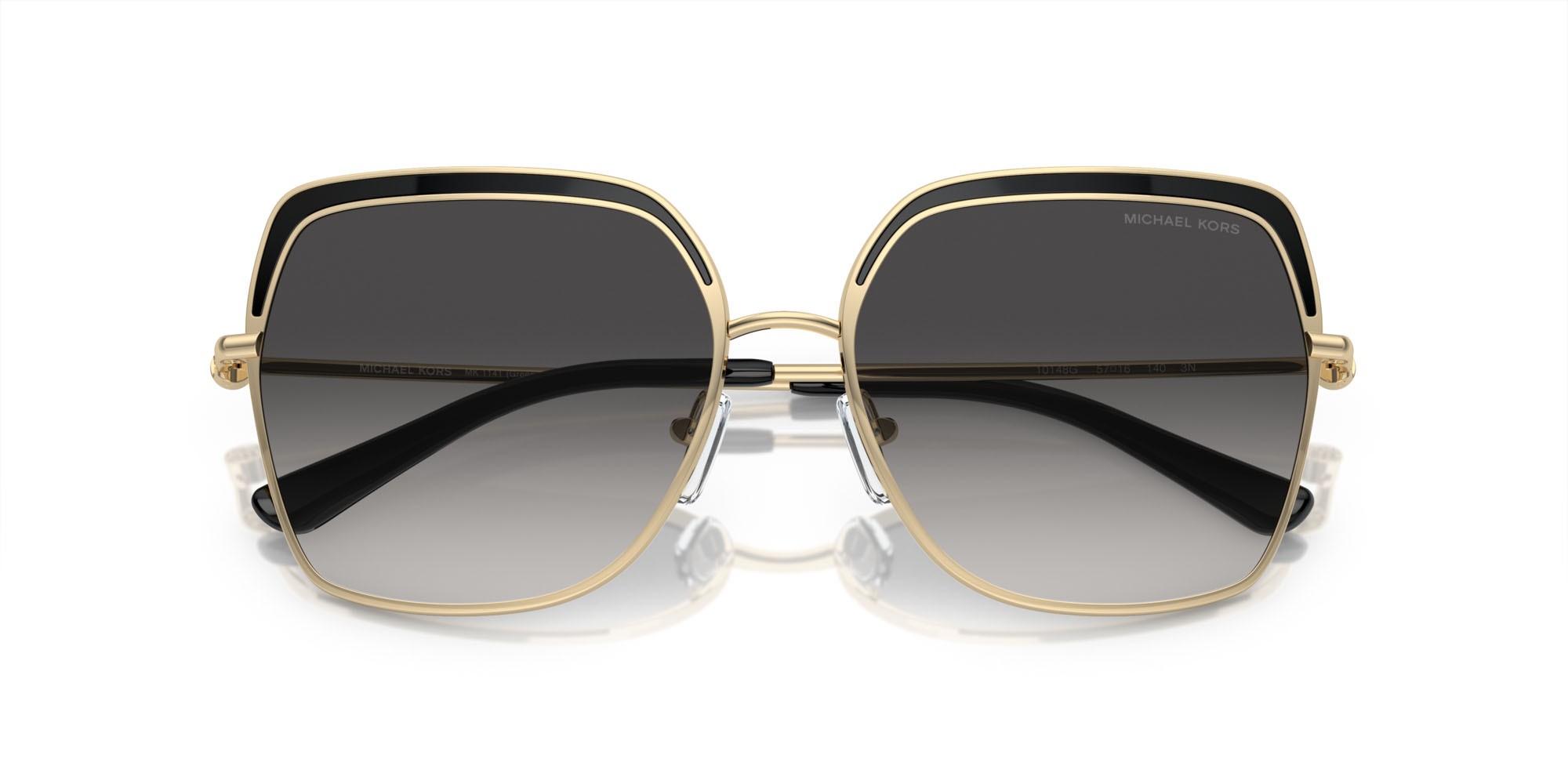 Occhiali da sole Michael Kors Greenpoint MK 1141 (10148G) colore oro chiaro forma quadrato lenti sfumato grigio