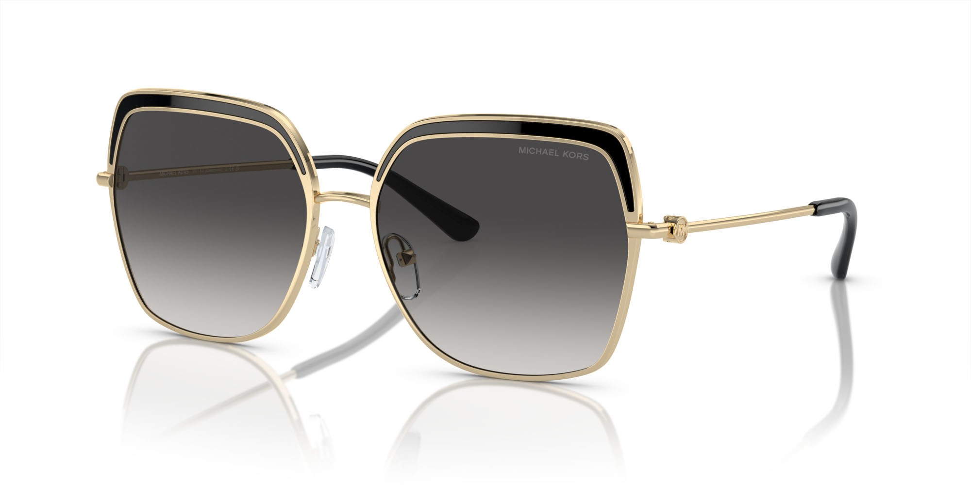 Occhiali da sole Michael Kors Greenpoint MK 1141 (10148G) colore oro chiaro forma quadrato lenti sfumato grigio
