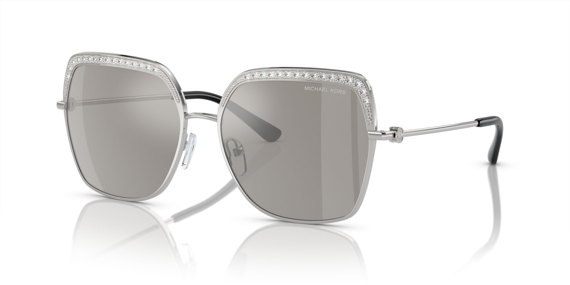 Occhiali da sole Michael Kors Greenpoint MK 1141 (18936G) colore argento forma quadrato lenti argento specchiato