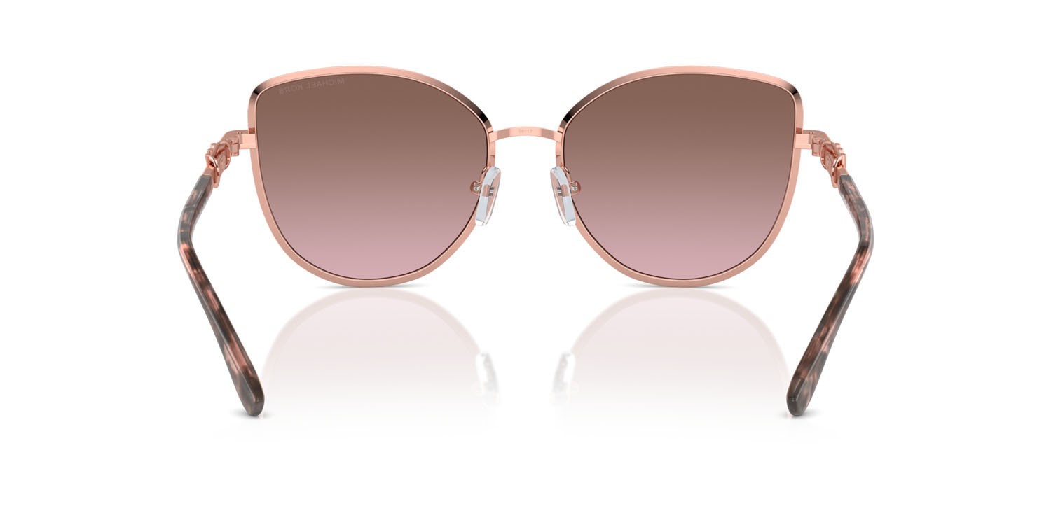 Sonnenbrillen Michael Kors Catalonia MK 1144B (110814) farbe rose gold lucido form cat-eye gläser light brown pink