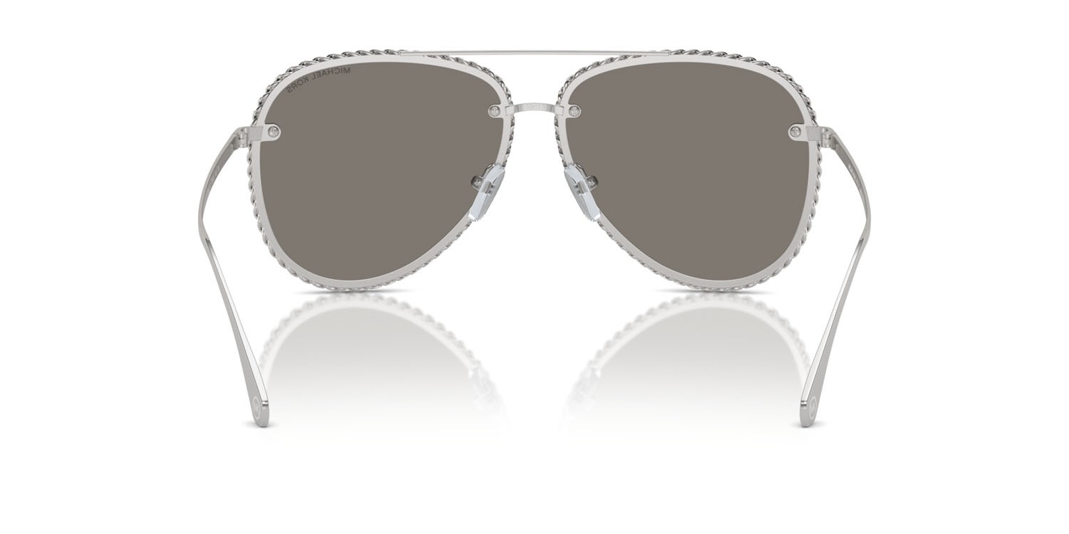 Occhiali da sole Michael Kors Portofino MK 1147 (18936G) colore argento lucido forma aviator lenti argento specchiato