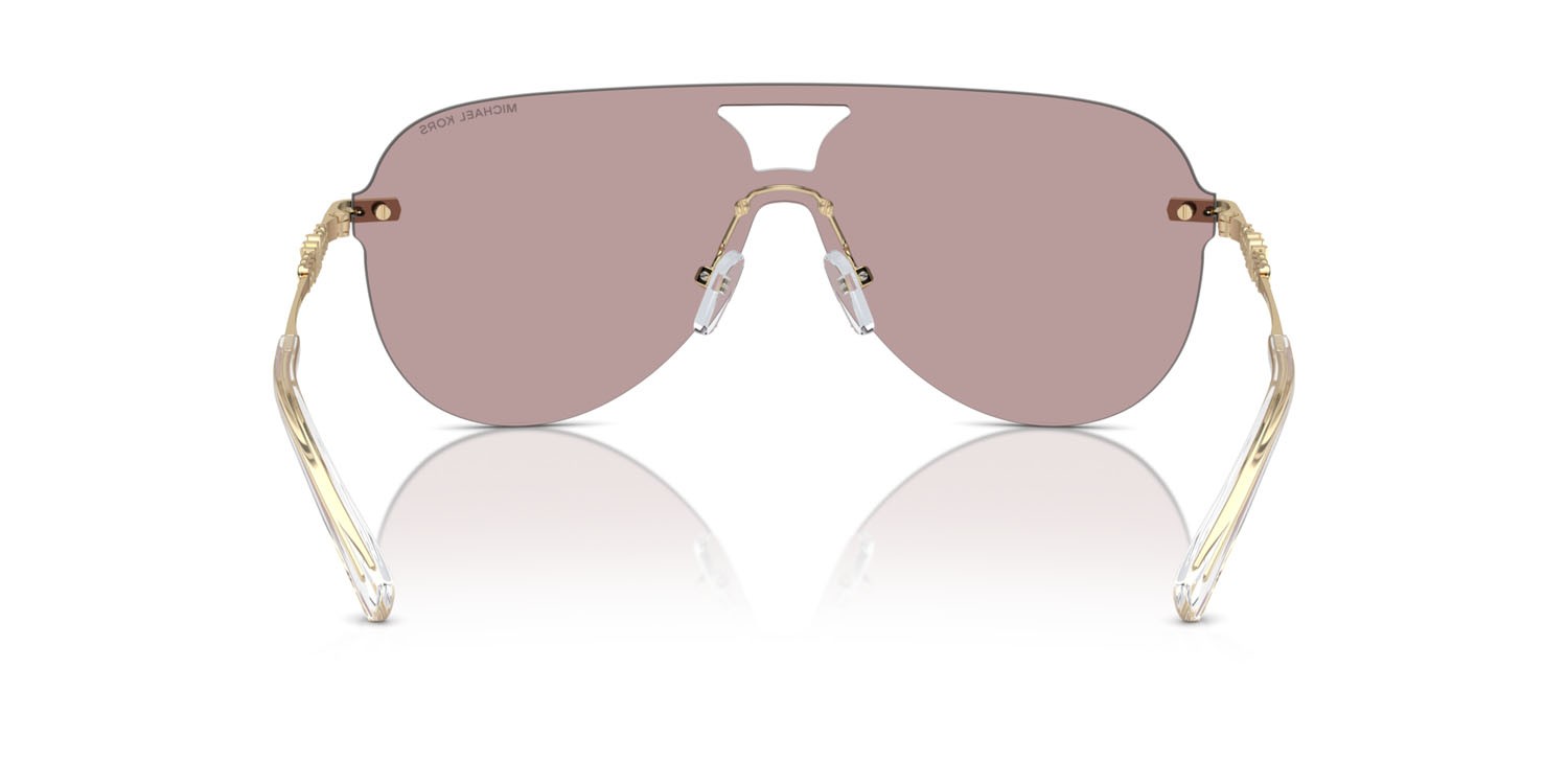Occhiali da sole Michael Kors Cyprus MK 1149 (1014VS) colore pink solid back mirror forma aviator lenti rosa/nero