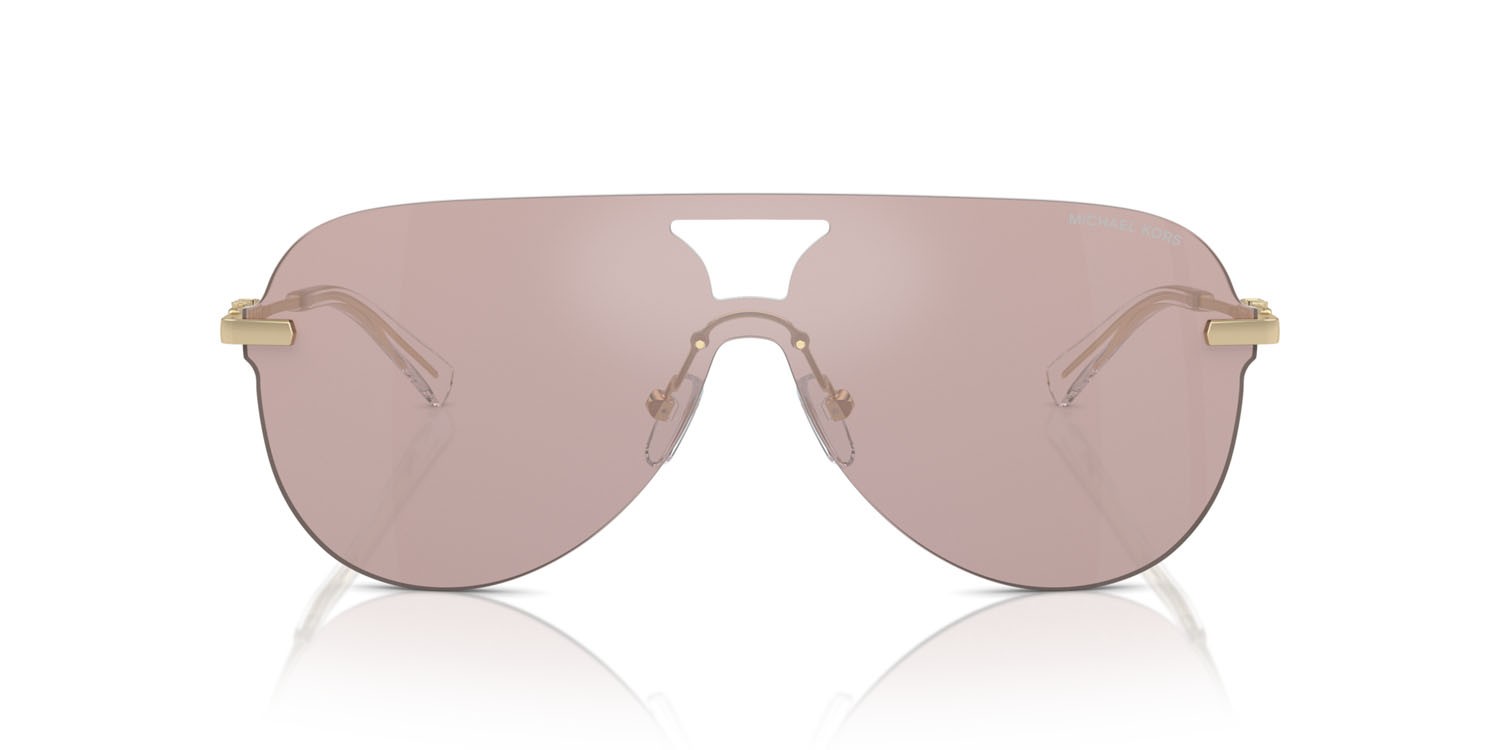 Occhiali da sole Michael Kors Cyprus MK 1149 (1014VS) colore pink solid back mirror forma aviator lenti rosa/nero