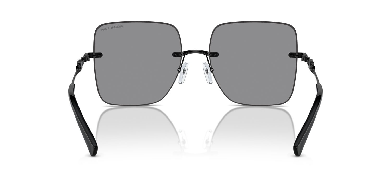 Occhiali da sole Michael Kors Québec MK 1150 (1005/1) colore grey solid back mirror forma quadrato lenti grigio/nero