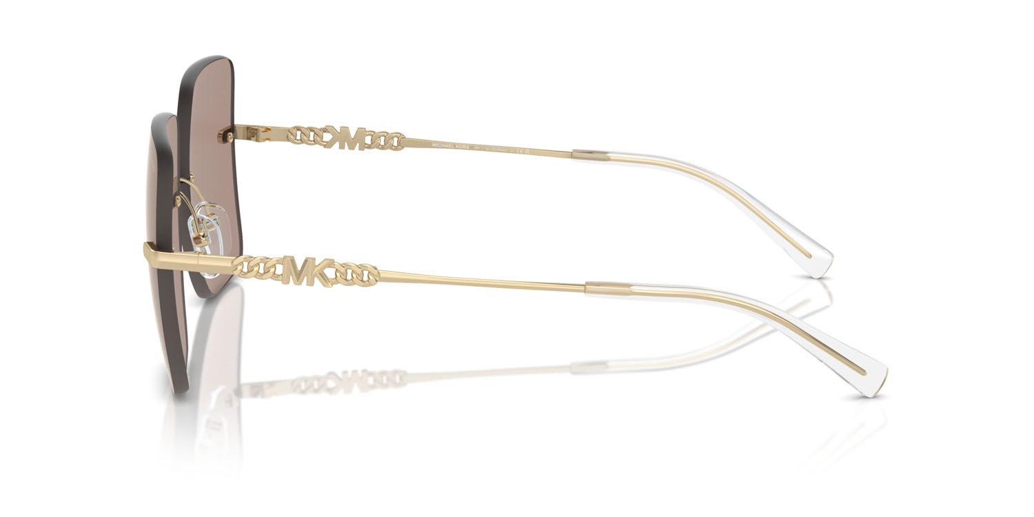 Occhiali da sole Michael Kors Québec MK 1150 (10145A) colore specchiata marrone forma quadrato lenti specchiata marrone