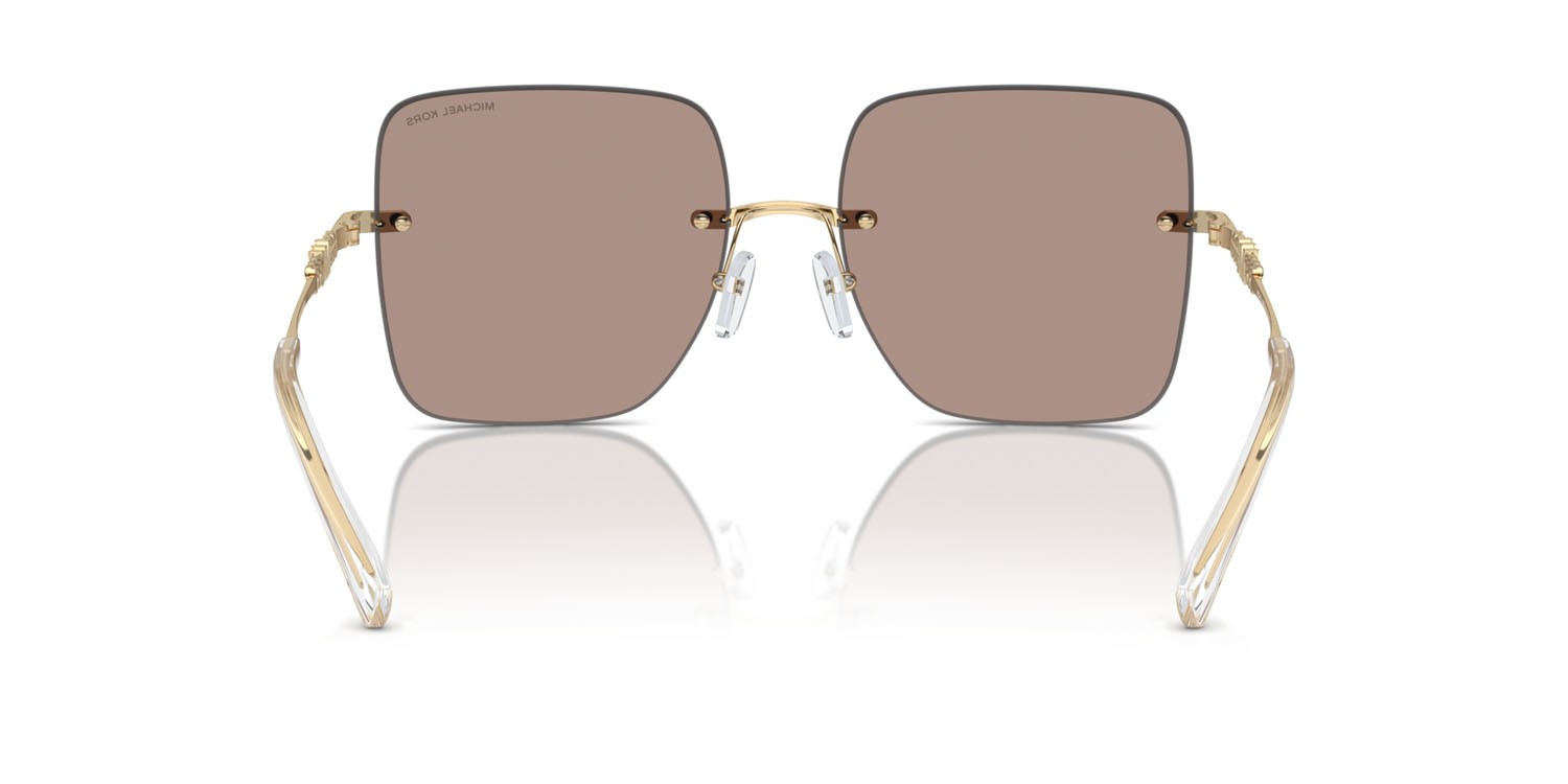 Occhiali da sole Michael Kors Québec MK 1150 (10145A) colore specchiata marrone forma quadrato lenti specchiata marrone