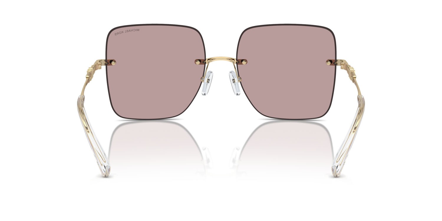 Sunglasses Michael Kors Québec MK 1150 (1014VS) color pink solid back mirror shape square lenses rosa/nero
