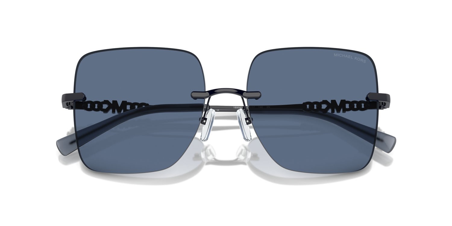 Occhiali da sole Michael Kors Québec MK 1150 (189580) colore blu navy tinta unita forma quadrato lenti blu navy tinta unita