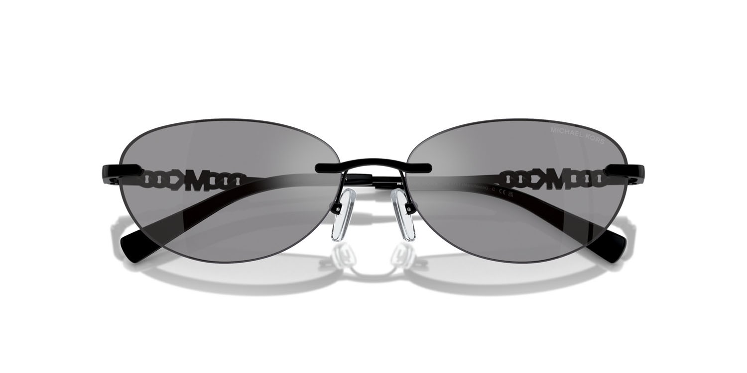 Sonnenbrillen Michael Kors Manchester MK 1151 (1005/1) farbe grey solid back mirror form oval gläser grigio/nero