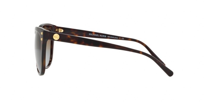 Sonnenbrillen Michael Kors Jan MK 2045 (3006T5) farbe dark tortoise acetate form cat-eye gläser brown gradient polarized