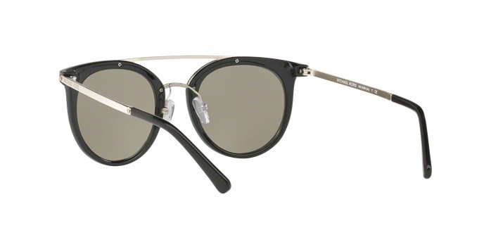 Sonnenbrillen Michael Kors Ila MK 2056 (32716G) farbe black form rund gläser silver mirror