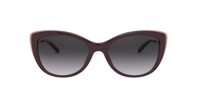 Sunglasses Michael Kors South hampton MK 2127U (33448G) color cordovan shape cat eye lenses dark grey gradient