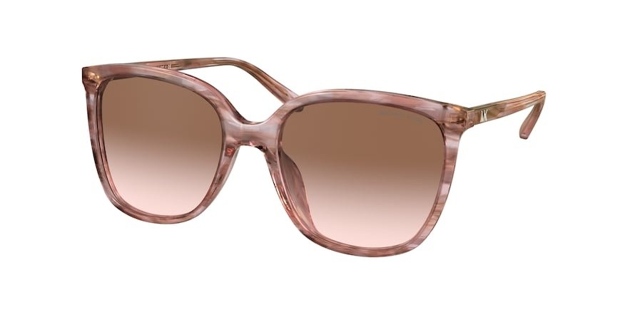 Sonnenbrillen Michael Kors Anaheim MK 2137U (317513) farbe rose transparent form quadratisch gläser brown pink gradient