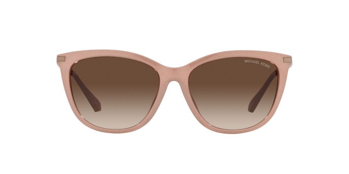 Sonnenbrillen Michael Kors Dublin MK 2150U (390013) farbe blush camel pearlized form cat-eye gläser smoke gradient