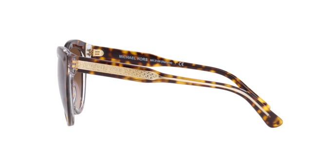Occhiali da sole Michael Kors Makena MK 2158 (310213) colore dark tortoise/clear forma cat eye lenti brown gradient