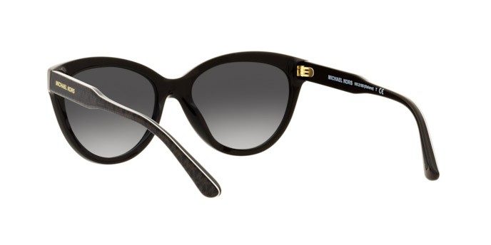 Occhiali da sole Michael Kors Makena MK 2158 (35658G) colore mk signature pvc chocolate forma cat eye lenti dark grey gradient