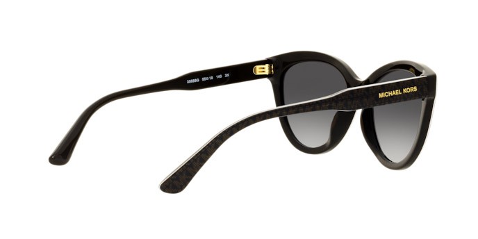 Occhiali da sole Michael Kors Makena MK 2158 (35658G) colore mk signature pvc chocolate forma cat eye lenti dark grey gradient