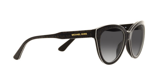 Occhiali da sole Michael Kors Makena MK 2158 (35658G) colore mk signature pvc chocolate forma cat eye lenti dark grey gradient