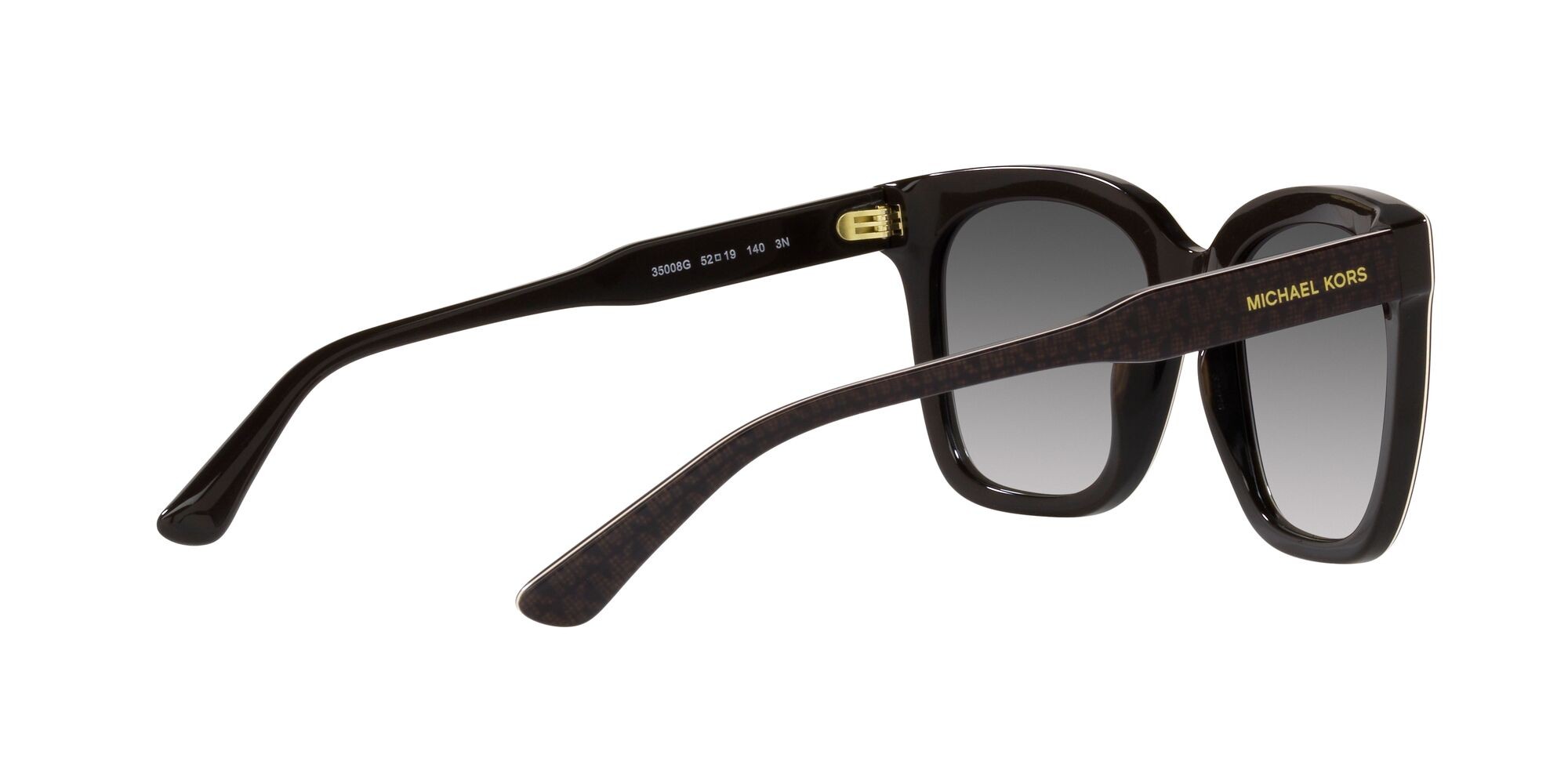 Sonnenbrillen Michael Kors San Marino MK 2163 (35008G) farbe mk signature/pvc marrone form quadratisch gläser grigio scuro sfumato
