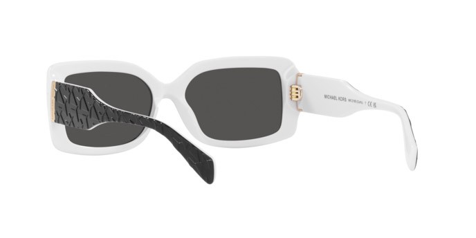 Sunglasses Michael Kors Corfu MK 2165 (392087) color nero/bianco shape rectangle lenses grigio scuro tinta unita