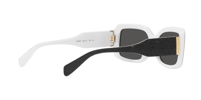 Sunglasses Michael Kors Corfu MK 2165 (392087) color nero/bianco shape rectangle lenses grigio scuro tinta unita