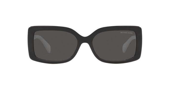 Sunglasses Michael Kors Corfu MK 2165 (392087) color nero/bianco shape rectangle lenses grigio scuro tinta unita