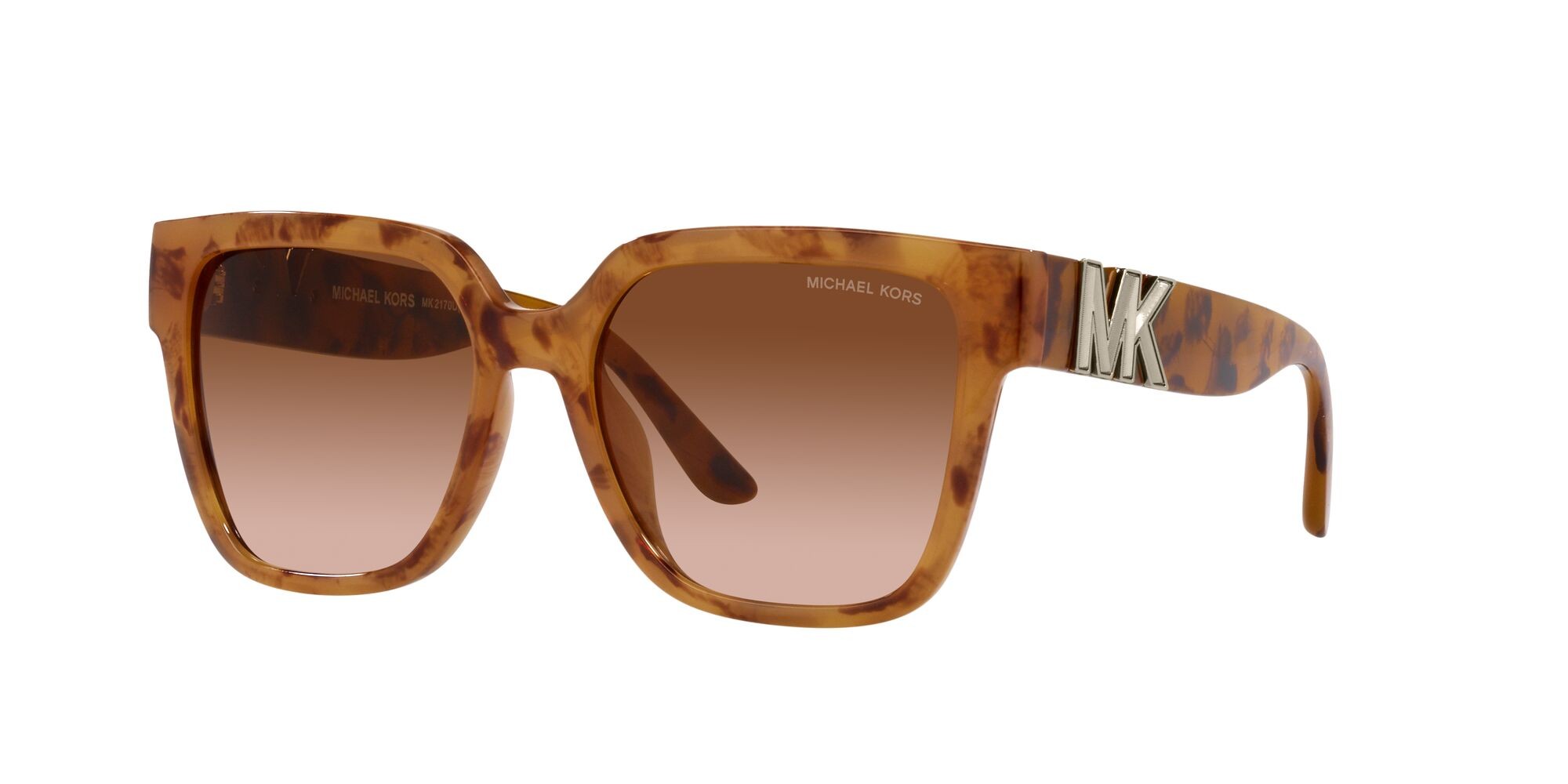 Sonnenbrillen Michael Kors Karlie MK 2170U (39153B) farbe marigold tortoise form quadratisch gläser marrone scuro sfumato