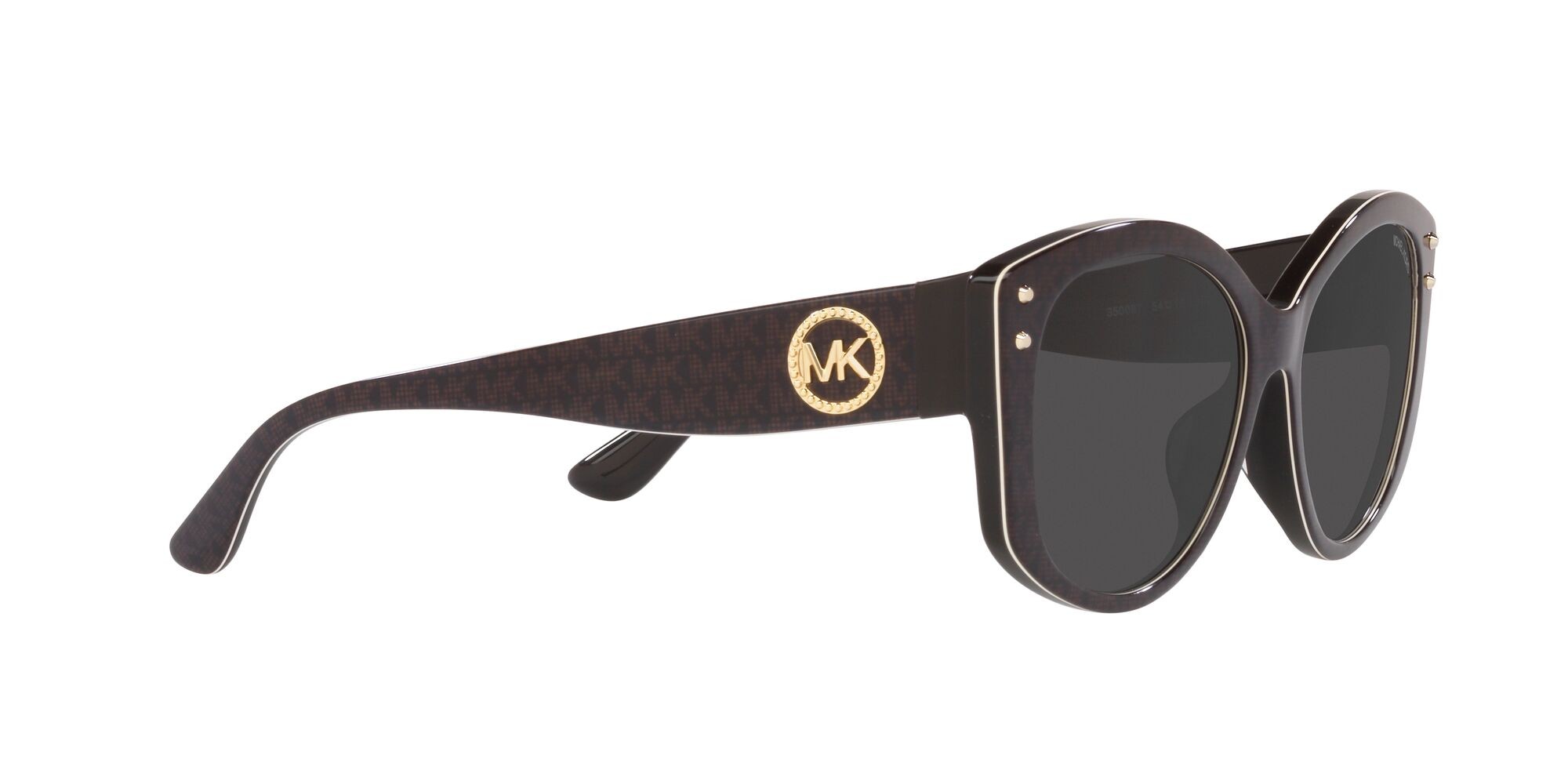 Sonnenbrillen Michael Kors Charleston MK 2175U (350087) farbe mk signature pvc cioccolato form unregelmäßig gläser grigio scuro tinta unita