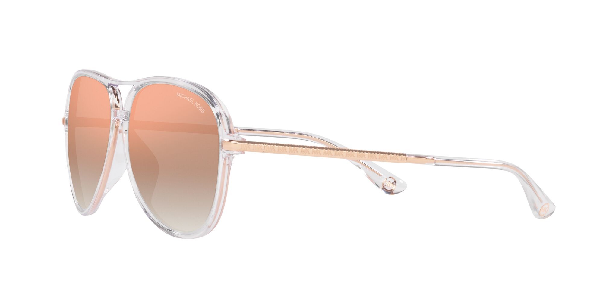 Occhiali da sole Michael Kors Breckenridge MK 2176U (30156F) colore trasparente forma aviator lenti oro rosé sfumato a specchio